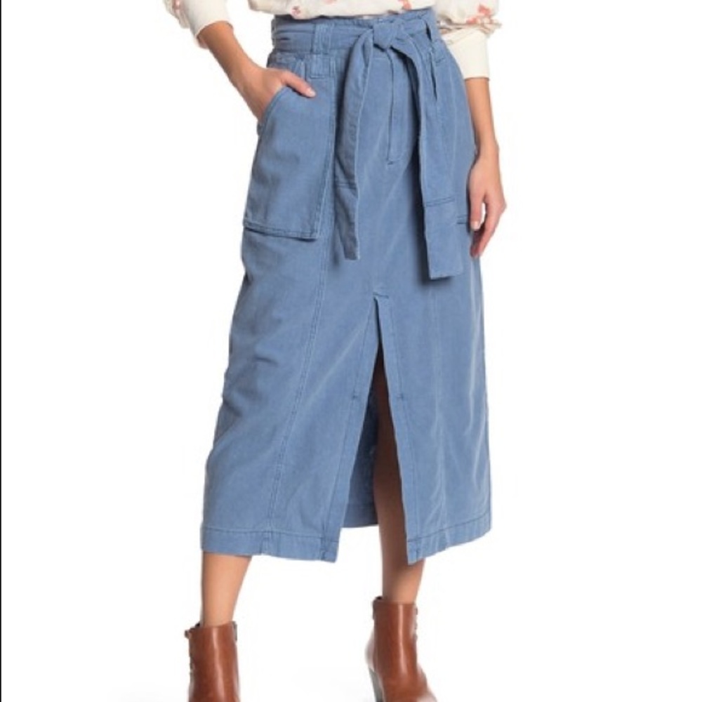 Free People Catching Feelings Linen Blend Skirt